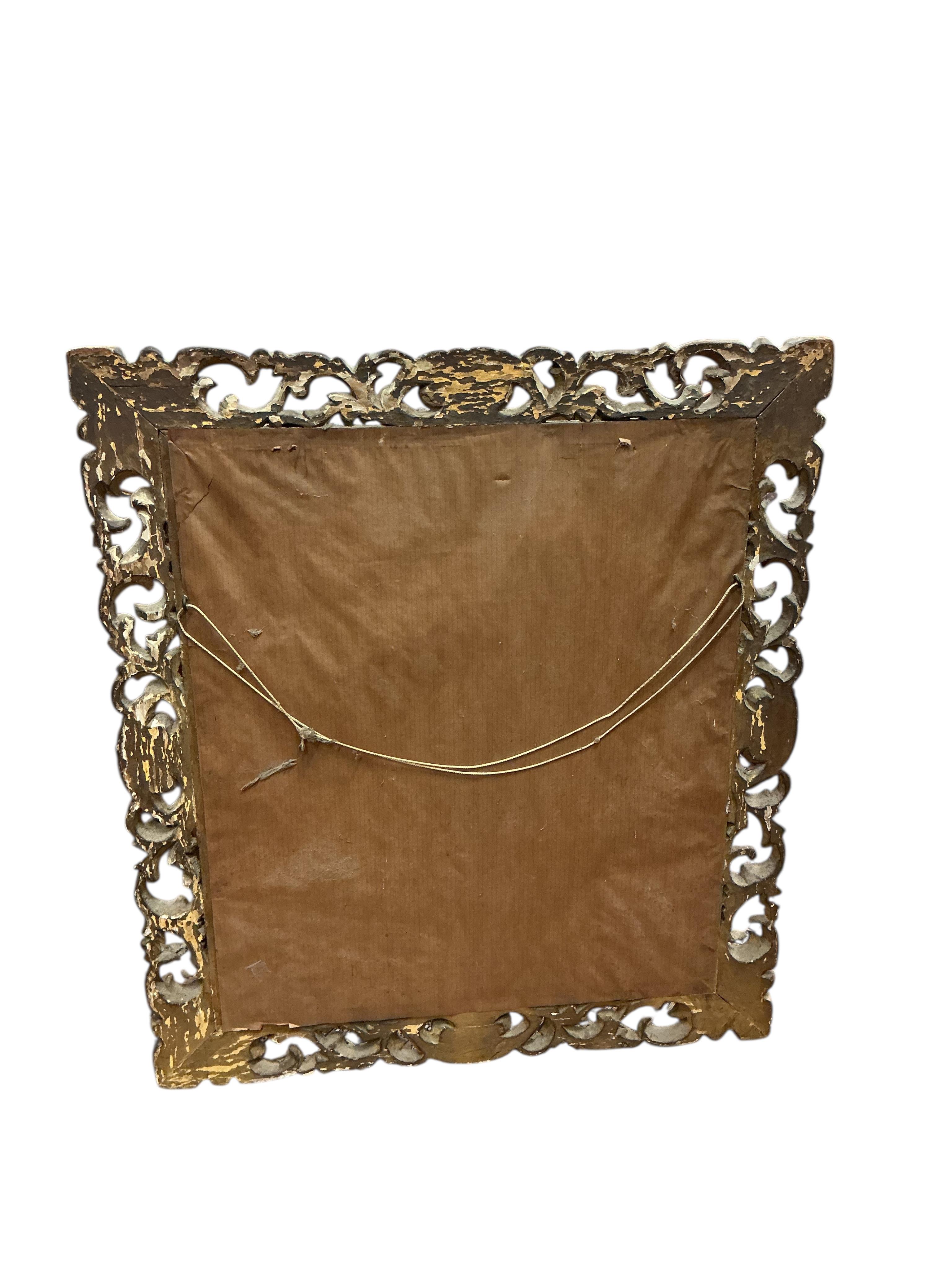 A Florentine style wall mirror, width 78cm, height 88cm